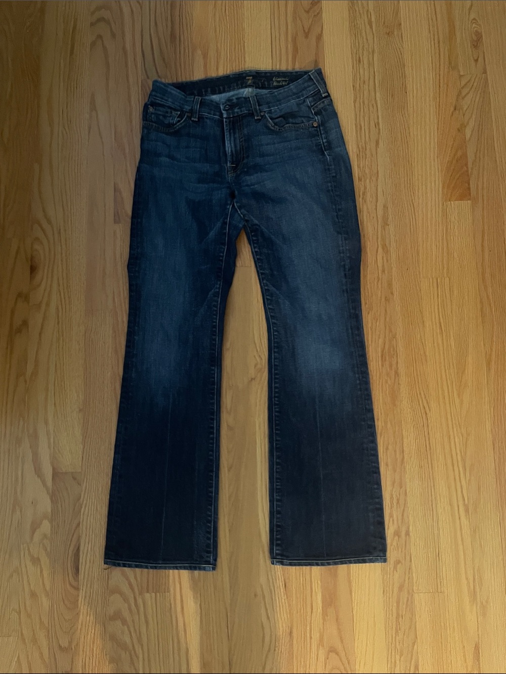 7 For All Mankind Dark Blue Boot Cut Jeans